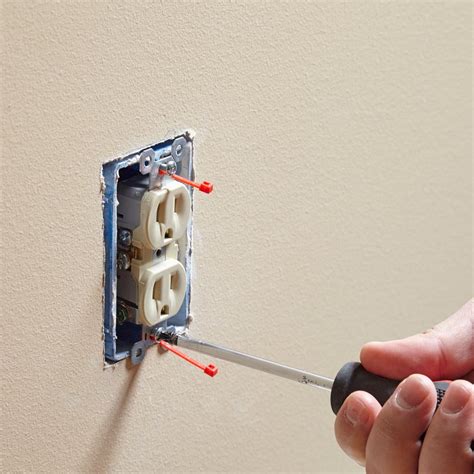 electrical box repair kit|outlet box screw holes stripped.